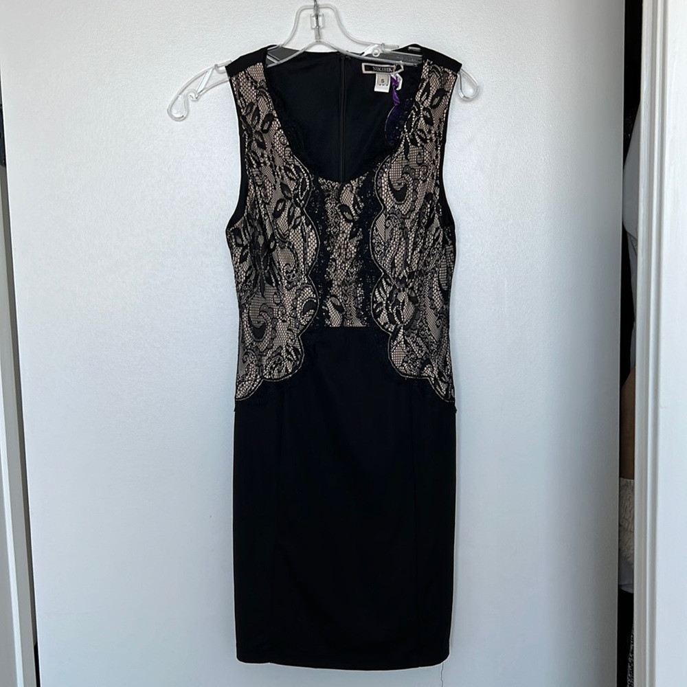 Niki Biki Black and Taupe Lace Dress
